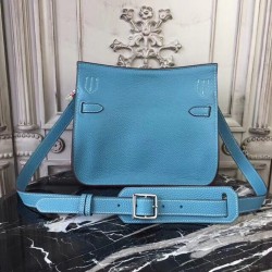 Hermes Blue Jean Clemence Jypsiere 28cm Bag TDBS26417