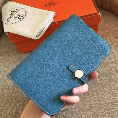 Hermes Blue Jean Dogon Duo Combined Wallet TDBS27726