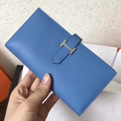 Hermes Blue Jean Epsom Bearn Gusset Wallet  TDBS27727