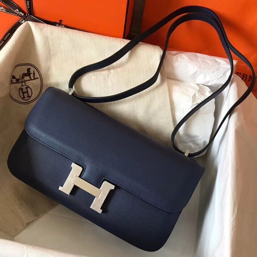 Hermes Blue Royale Epsom Constance Elan 25cm Bag TDBS26455