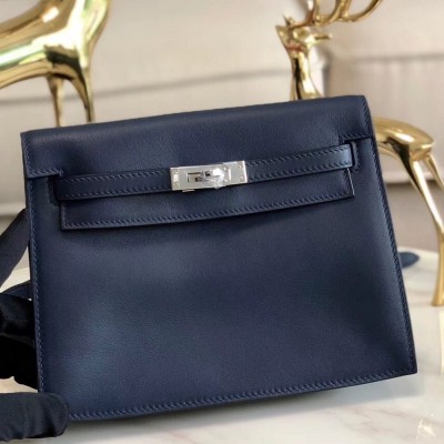 Hermes Blue Royale Swift Kelly Danse Bag TDBS26815