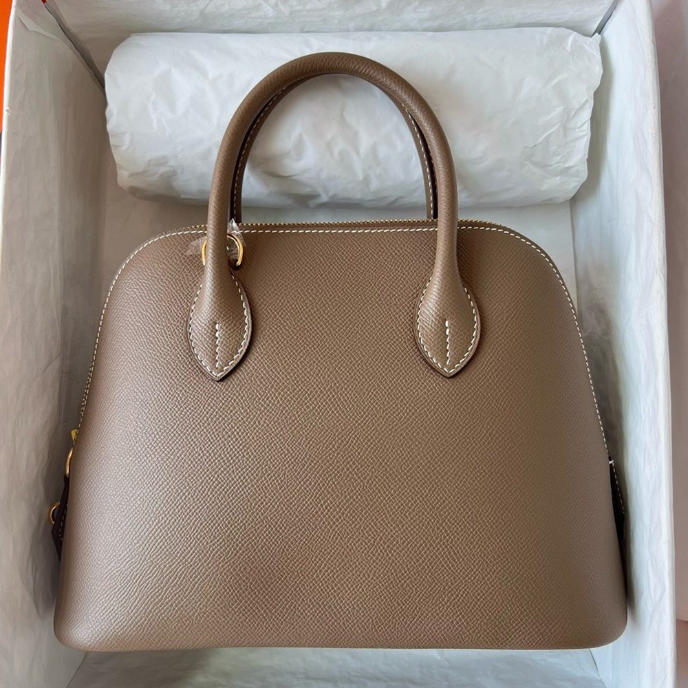 Hermes Bolide 1923 25 Handmade Bag In Taupe Epsom Calfskin  TDBS26367