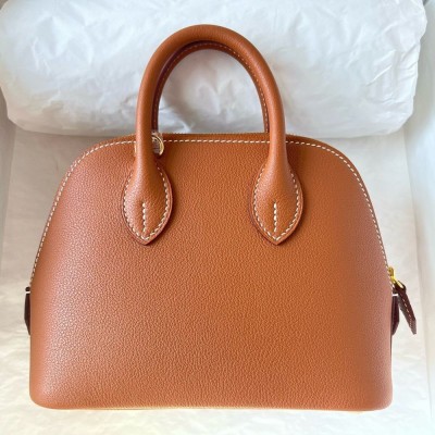 Hermes Bolide 1923 Mini Handmade Bag In Gold Evercolor Calfskin TDBS26369