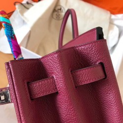 Hermes Bordeaux Birkin 35cm Clemence Handmade Bag TDBS26207