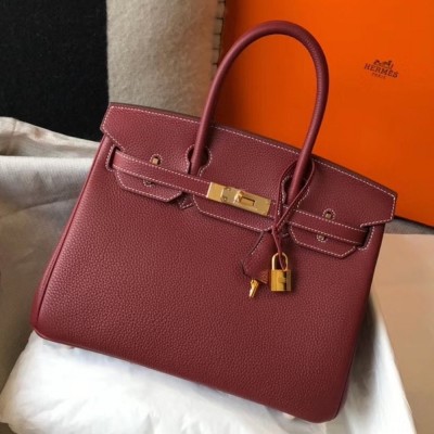 Hermes Bordeaux Clemence Birkin 30cm Bag TDBS26208