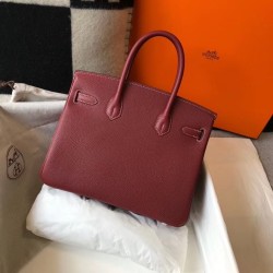 Hermes Bordeaux Clemence Birkin 30cm Bag TDBS26208