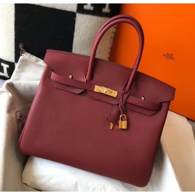 Hermes Bordeaux Clemence Birkin 35cm Bag TDBS26209