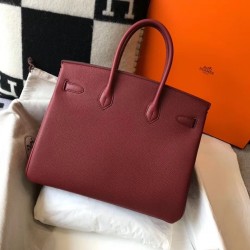 Hermes Bordeaux Clemence Birkin 35cm Bag TDBS26209