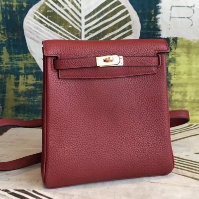 Hermes Bordeaux Clemence Kelly Ado PM Backpack TDBS25981