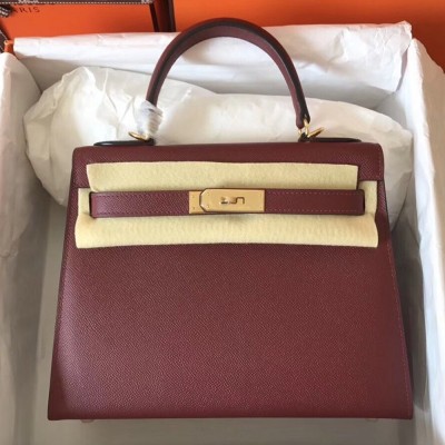 Hermes Bordeaux Epsom Kelly 28cm Handmade Bag TDBS26823