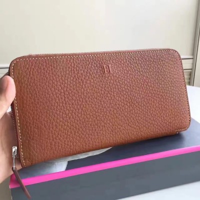 Hermes Brown Clemence Azap Zipped Wallet TDBS27730