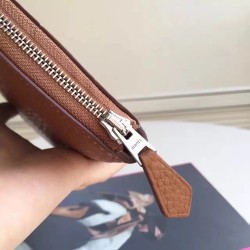 Hermes Brown Clemence Azap Zipped Wallet TDBS27730