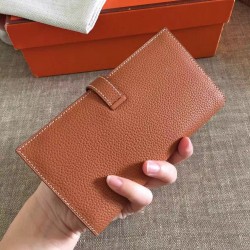 Hermes Brown Clemence Bearn Gusset Wallet  TDBS27731