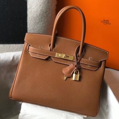 Hermes Brown Clemence Birkin 30cm Bag TDBS26214