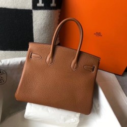 Hermes Brown Clemence Birkin 30cm Bag TDBS26214