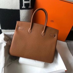 Hermes Brown Clemence Birkin 35cm Bag TDBS26215