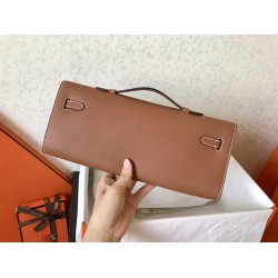 Hermes Brown Epsom Kelly Cut Handmade Bag TDBS26829