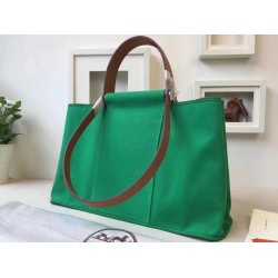 Hermes Cabag Elan Bag In Bamboo Canvas TDBS26627