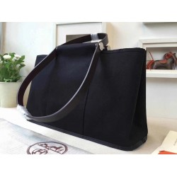 Hermes Cabag Elan Bag In Black Canvas TDBS26628