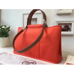 Hermes Cabag Elan Bag In Capucine Canvas TDBS26629