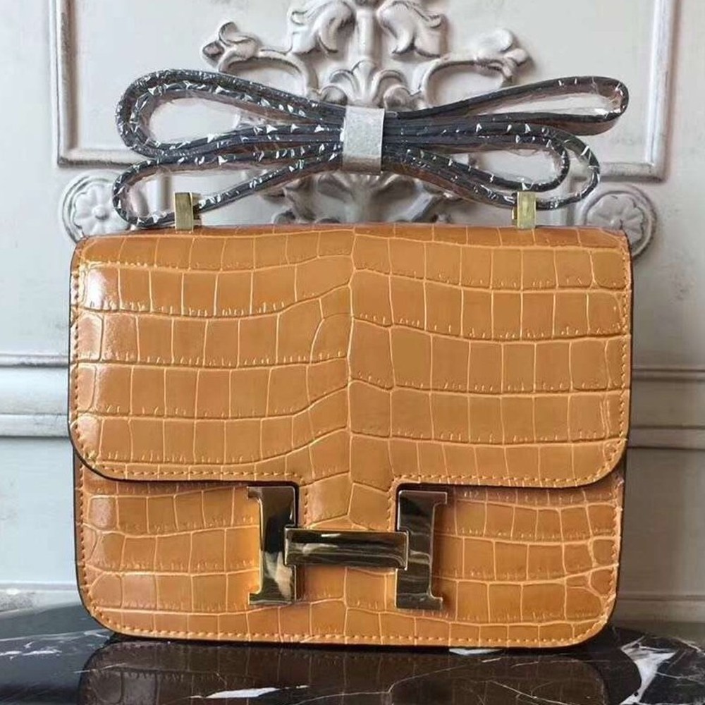 Hermes Camarel Constance MM 24cm Crocodile Bag TDBS26457