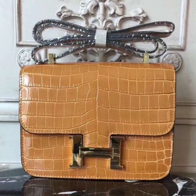 Hermes Camarel Constance MM 24cm Crocodile Bag TDBS26457