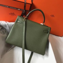 Hermes Canopee Clemence Kelly 32cm Retourne Bag TDBS26836