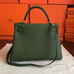 Hermes Canopee Clemence Kelly Retourne 32cm Handmade Bag TDBS26837