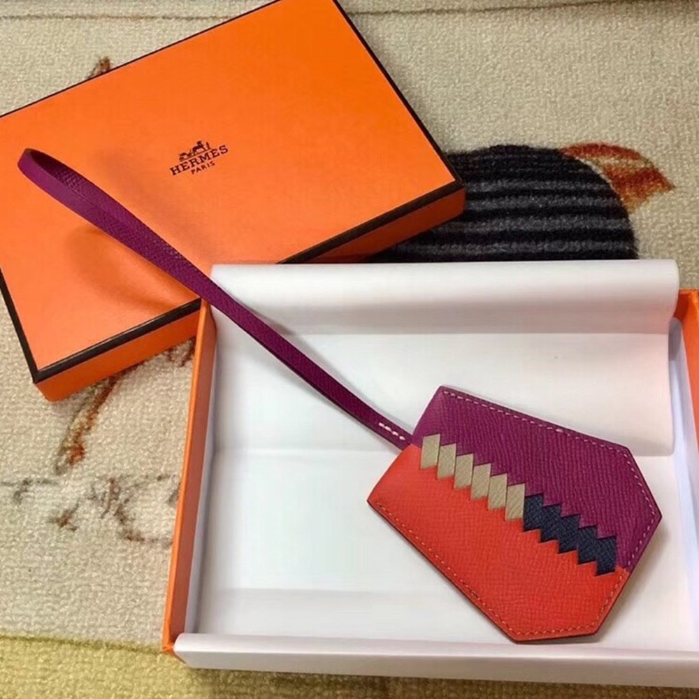 Hermes Clochette Cles Grand Tressage Charm In Orange/Purple TDBS26439