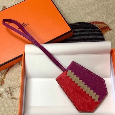 Hermes Clochette Cles Grand Tressage Charm In Red/Purple TDBS26440