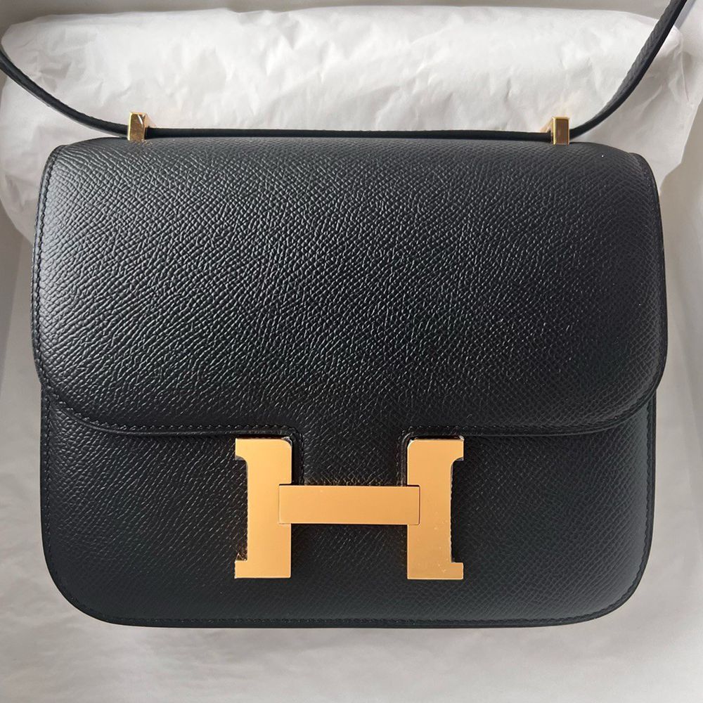 Hermes Constance 1-18 Mirror Bag In Black Epsom Calfskin TDBS26459