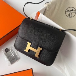 Hermes Constance 1-18 Mirror Bag In Black Epsom Calfskin TDBS26459