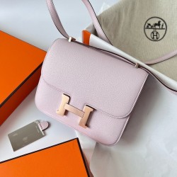 Hermes Constance 1-18 Mirror Bag In Mauve Pale Chevre Mysore Leather TDBS26461