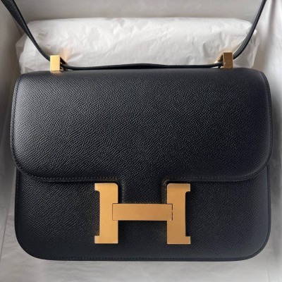 Hermes Constance 1-24 Mirror Bag In Black Epsom Calfskin  TDBS26464