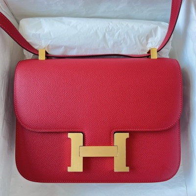 Hermes Constance 1-24 Mirror Bag In Red Epsom Calfskin  TDBS26465