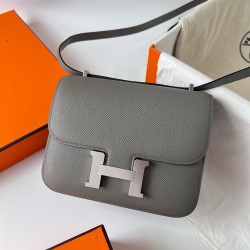 Hermes Constance 18 Handmade Bag In Gris Meyer Epsom Calfskin TDBS26470