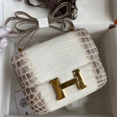 Hermes Constance 18 Handmade Bag In Himalaya Crocodile Niloticus Skin TDBS26471