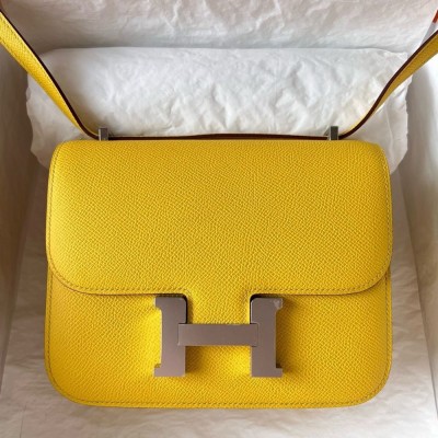 Hermes Constance 18 Handmade Bag In Jaune de Naples Epsom Calfskin  TDBS26472