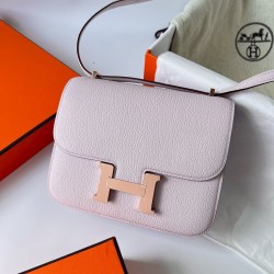 Hermes Constance 18 Handmade Bag In Mauve Pale Chevre Mysore Leather TDBS26473