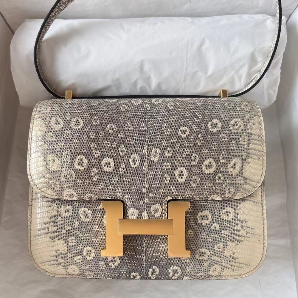 Hermes Constance 18 Handmade Bag In Natural Lizard Skin TDBS26474