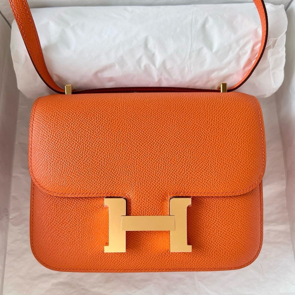 Hermes Constance 18 Handmade Bag In Orange Epsom Calfskin TDBS26475