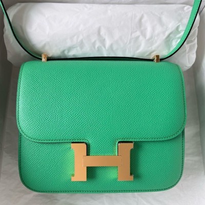 Hermes Constance 18 Handmade Bag In Vert Comics Epsom Calfskin TDBS26482