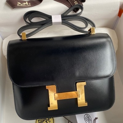 Hermes Constance 24 Handmade Bag In Black Box Calfskin TDBS26380