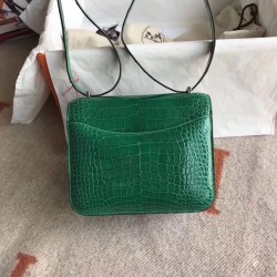 Hermes Constance 24cm Green Niloticus Crocodile TDBS26507