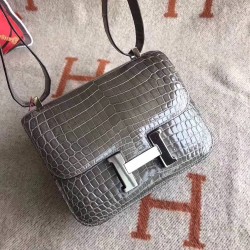 Hermes Constance 24cm Grey Niloticus Crocodile TDBS26508