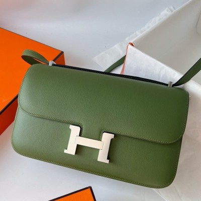 Hermes Constance Elan Handmade Bag In Canopee Evercolor Calfskin  TDBS26513