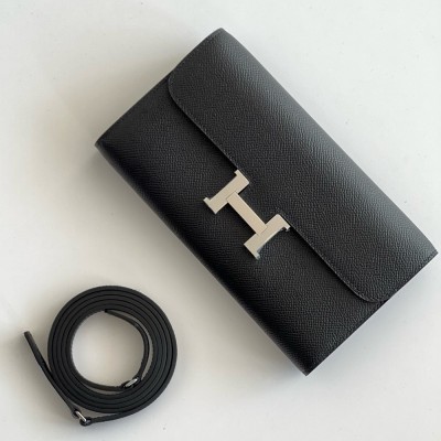 Hermes Constance To Go Wallet in Black Epsom Calfskin TDBS27735