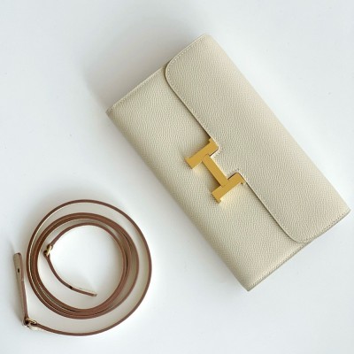 Hermes Constance To Go Wallet in Craie Epsom Calfskin TDBS27736