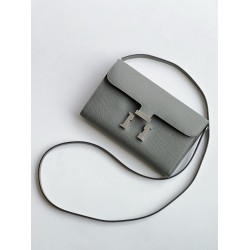 Hermes Constance To Go Wallet in Gris Meyer Epsom Calfskin  TDBS27739