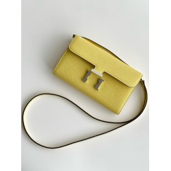 Hermes Constance To Go Wallet in Jaune Poussin Epsom Calfskin TDBS27740